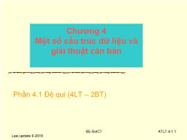 Kỹ thuật lập trình - Chương 4: Một số cấu trúc dữ liệu và giải thuật căn bản