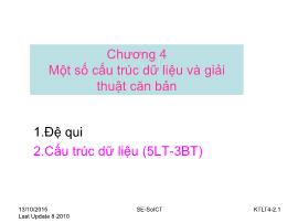 Kỹ thuật lập trình - Chương 4: Một số cấu trúc dữ liệu và giải thuật căn bản