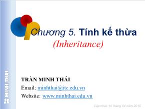 Kỹ thuật lập trình - Chương 5: Tính kế thừa