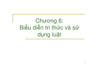 Kỹ thuật lập trình - Chương 6: Biểu diễn tri thức và sử dụng luật