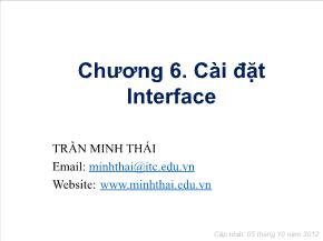 Kỹ thuật lập trình - Chương 6: Cài đặt Interface