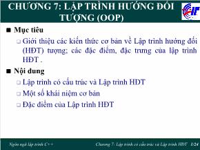 Kỹ thuật lập trình - Chương 7: Lập trình hướng đối tượng (oop)