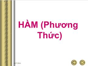 Kỹ thuật lập trình - Hàm (phương thức)