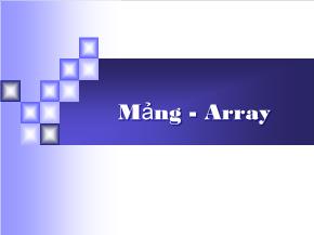 Kỹ thuật lập trình - Mảng - Array