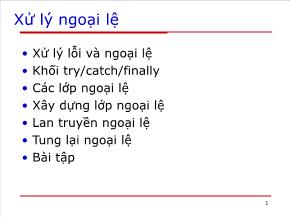 Kỹ thuật lập trình - Xử lý ngoại lệ