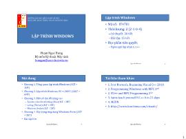 Kỹ thuật máy tính - Lập trình windows