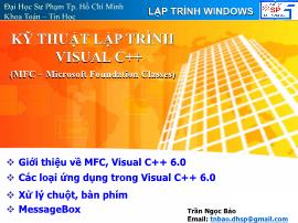 Kỹthuật lập trình visual C++