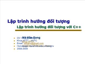 Lập trình hướng đối tượng với C++