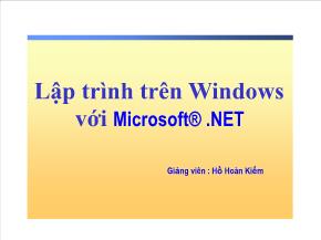 Lập trình trên Windows với Microsoft® .NET