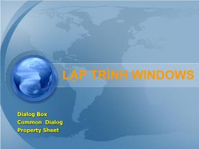 Lập trình Windows - Dialog box common dialog property sheet