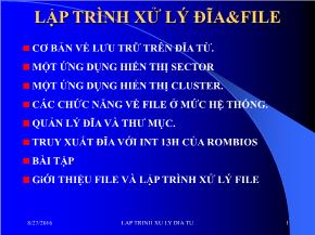 Lập trình xử lý đĩa và file