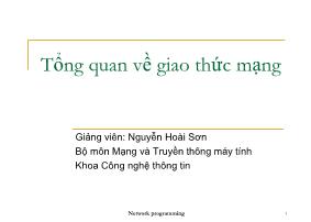 Mạng và truyên thông máy tính - Tổng quan về giao thức mạng