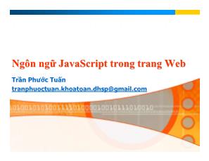 Ngôn ngữ JavaScript trong trang Web