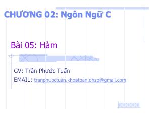 Ngôn ngữ lập trình C - Bài 05: Hàm