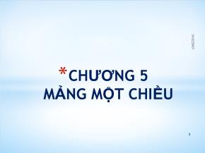 Ngôn ngữ lập trình C# - Chương 5: Mảng một chiều