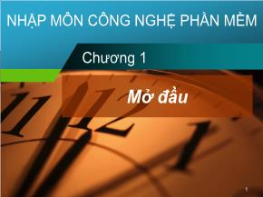 Nhập môn công nghệ phần mềm - Chương 1: Mở đầu