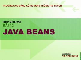 Nhập môn java - Bài 12: Java beans