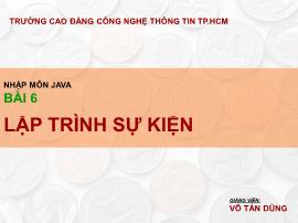 Nhập môn java - Bài 6: Lập trình sự kiện