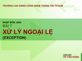 Nhập môn java - Bài 7: Xử lý ngoại lệ