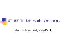 Tìm kiếm và trình diễn thông tin - Phân tích liên kết, PageRank