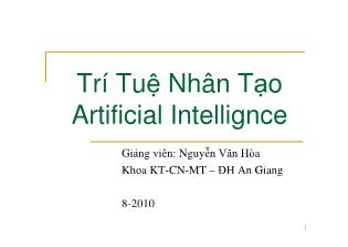 Trí tuệ nhân tạo artificial intellignce