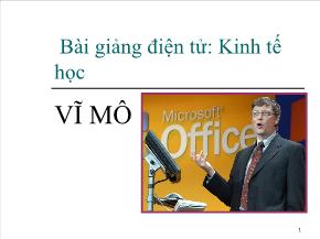 Bài giảng điện tử: Kinh tế học