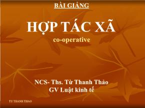 Bài giảng Hợp tác xã