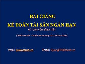 Bài giảng kế toán tài sản ngắn hạn