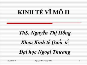 Bài giảng Kinh tế vĩ mô II