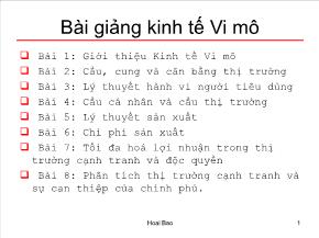 Bài giảng kinh tế Vi mô