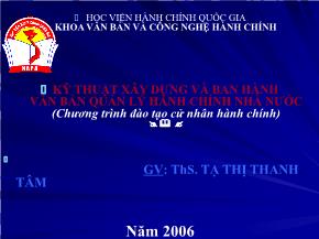 Bài giảng Kỹ thuật xây dựng và ban hành văn bản quản lý hành chính nhà nước