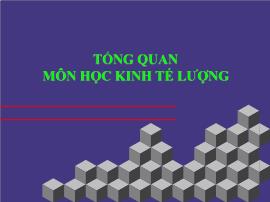 Bài giảng Môn học kinh tế lượng