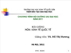 Bài giảng môn: kinh tế quốc tế