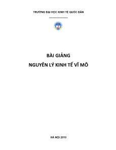 Bài giảng Nguyên lý kinh tế vĩ mô