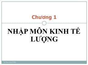 Bài giảng Nhập môn kinh tế lượng