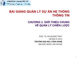 Bài giảng quản lý dự án hệ thống thông tin - chương 2l: Giới thiệu chung về quản lý chiến lược