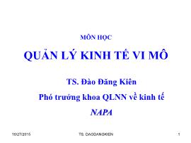 Bài giảng Quản lý kinh tế vi mô