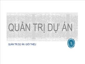 Bài giảng Quản trị dự án