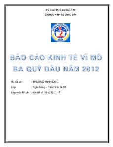 Báo cáo kinh tế vĩ mô 3 quý đầu năm 2012