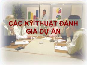 Các kỹ thuật đánh giá dự án