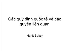 Các quy định quốc tế về các quyền liên quan