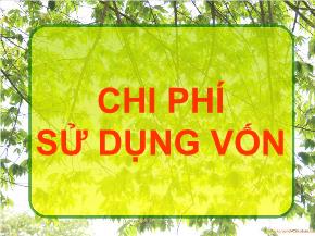 Chi phí sử dụng vốn