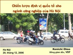 Chiến lược định vị quốc tế cho ngành công nghiệp của Hà Nội