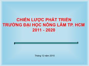 Chiến lược phát triển trường đại học nông lâm TP Hồ Chí Minh 2011 - 2020