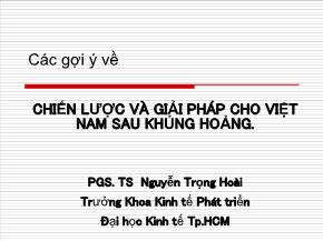 Chiến lược và giải pháp cho Việt Nam sau khủng hoảng