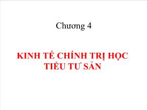 Chương 4: Kinh tế chính trị học tiểu tư sản