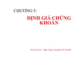 Chương 5: Định giá chứng khoán