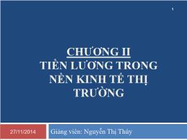 Chương II: Tiền lương trong nền kinh tế thị trường