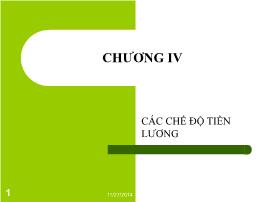 Chương IV: Các chế độ tiền lương