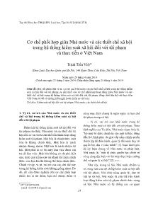 Cơ chế phối hợp giữa Nhà nước và các thiết chếxã hội trong hệ thống kiểm soát xã hội đối với tội phạm và thực tiễn ở Việt Nam